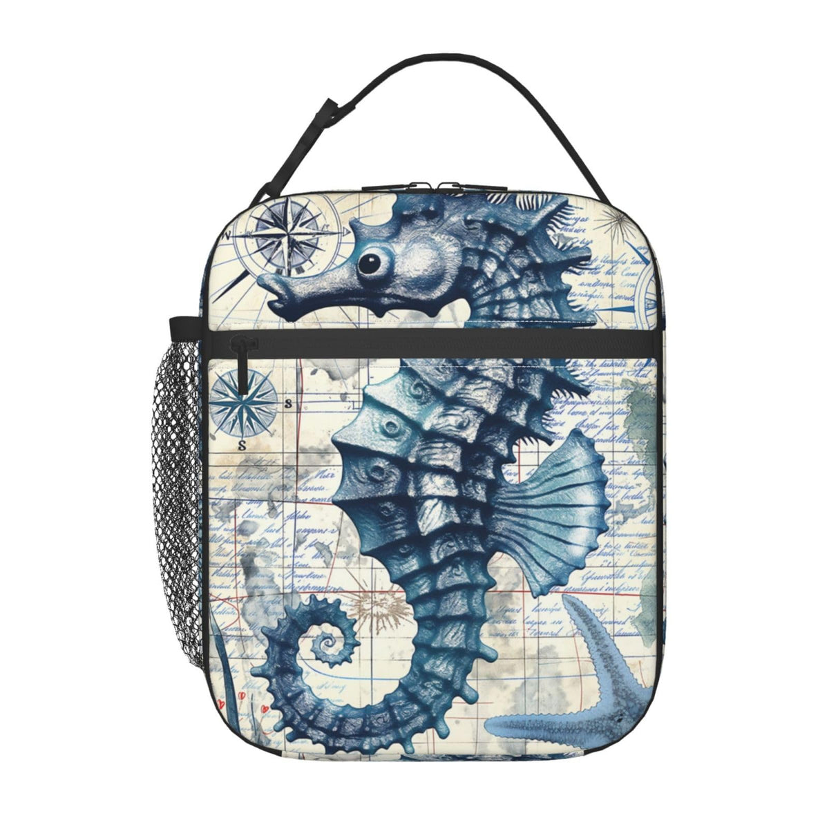 VANZEV Sea Horse Lunch Box for Adults Women Girls Boys Kids Nautical Ocean Animal Theme Lunch Box Insulated Cooler Reusable Lunch Bag Container Gifts for Work Office Picnic Travel School