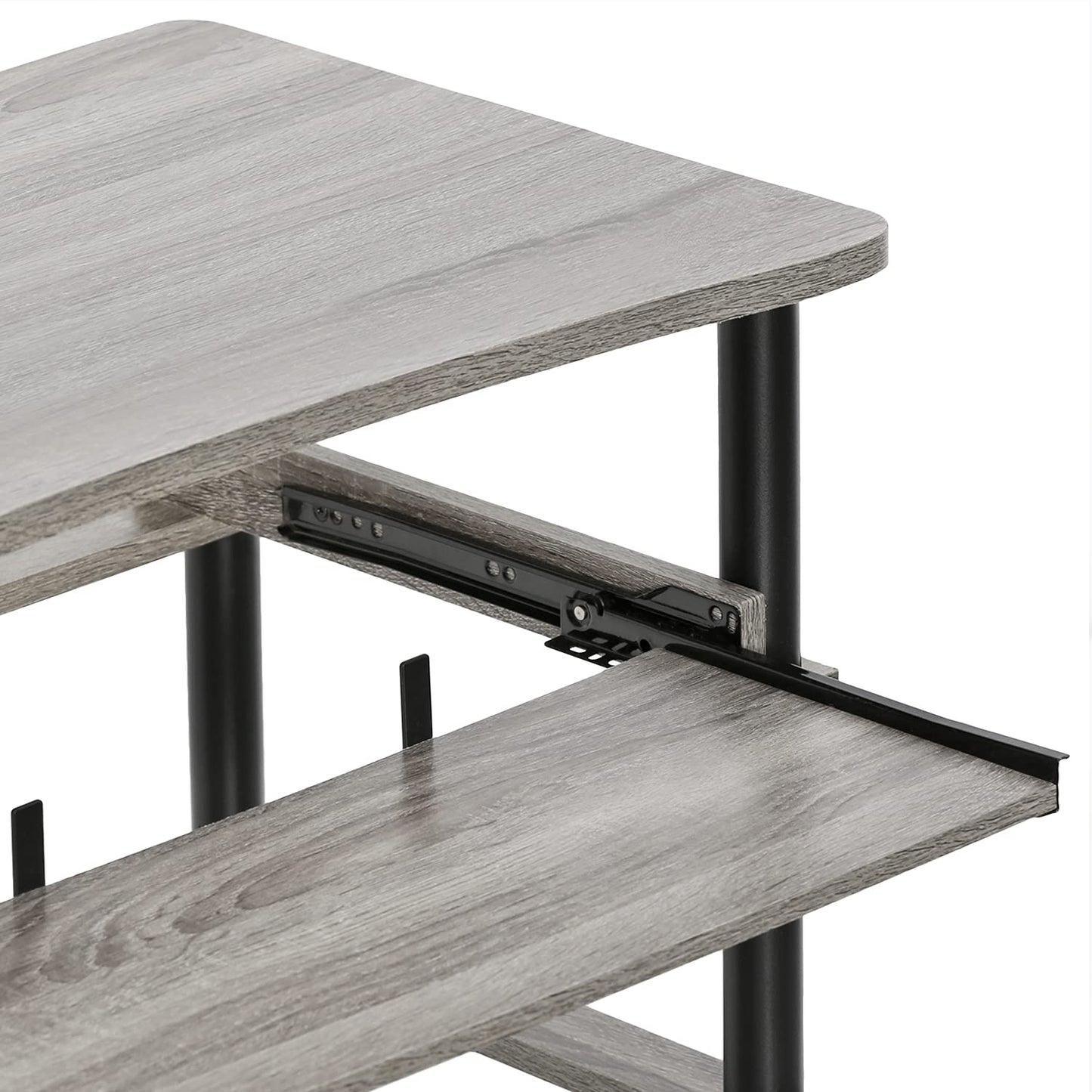Furinno 10016GYW/BK Home Laptop Notebook Computer Desk, French Oak Grey/Black