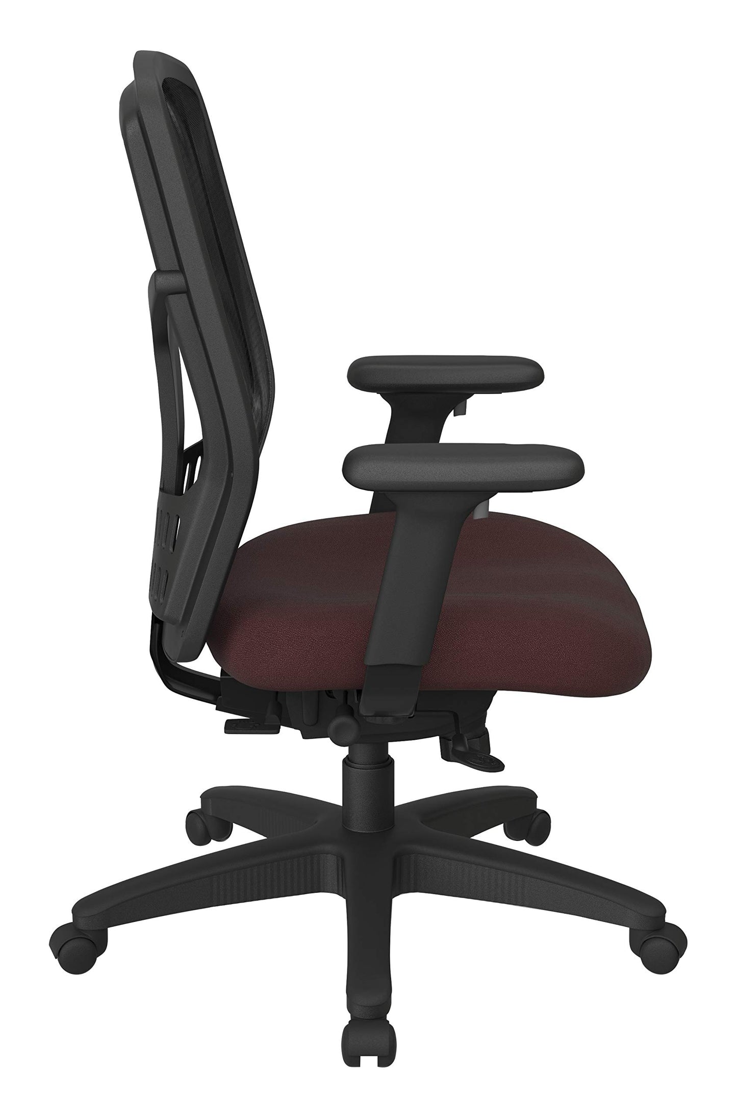 Office Star ProGrid High Back Manager's with Adjustable Seat Height, 2-to-1 Synchro Tilt Control and Seat Slider, Icon Burgundy Fabric