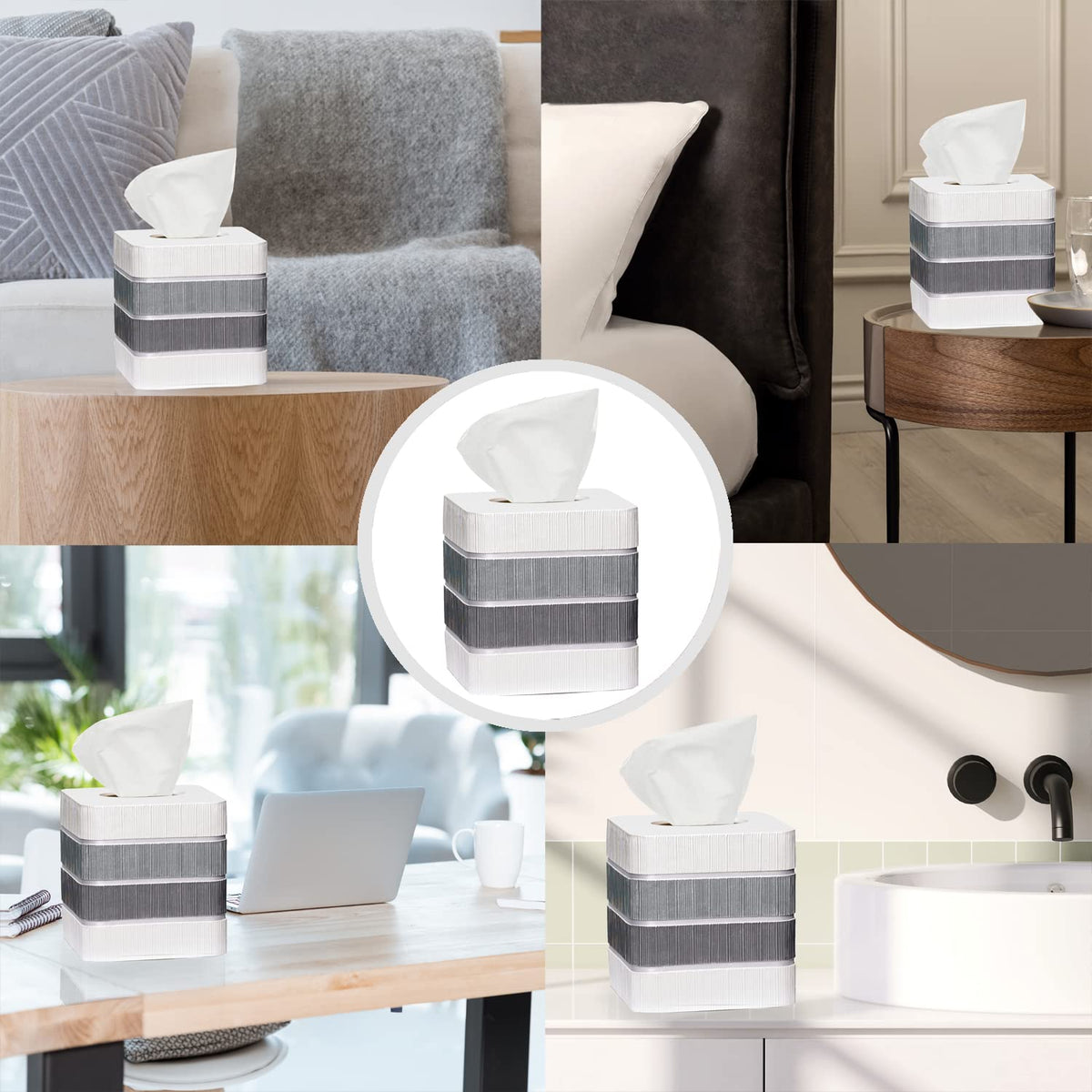 Popular Bath Modern LINE, Tissue Box, Grey