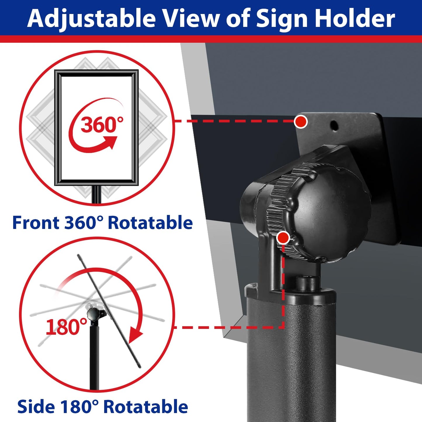 VAIIGO Sign Stand 11x17inch Pedestal Sign Holder Poster Stand 3Packs Adjustable Floor Standing Sign Holder with Heavy Duty Display Stand for Indoor Outdoor Business Store Sign Holders(Black)