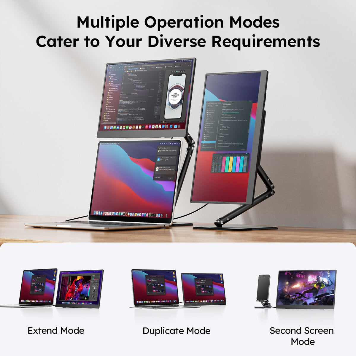 Dopesplay Portable Monitor, 15.6" FHD 1080P IPS Travel Monitor for Laptop, Foldable Magnetic Stand & Carry Case Included, USB-C Screen Extender for Laptop Mac PC Phone Xbox PS4/5 Switch
