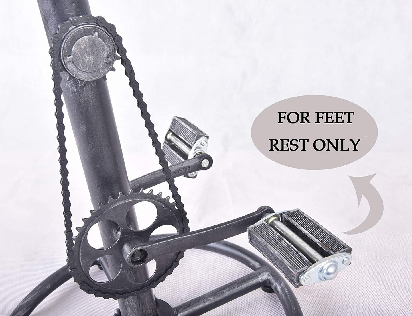 Topower Vintage DIY Bar Stool Bicycle Chain Iron Pedal Retro Industrial Height Adjustable Bicycle Wheel Design bar Chair Set of 2 Silver