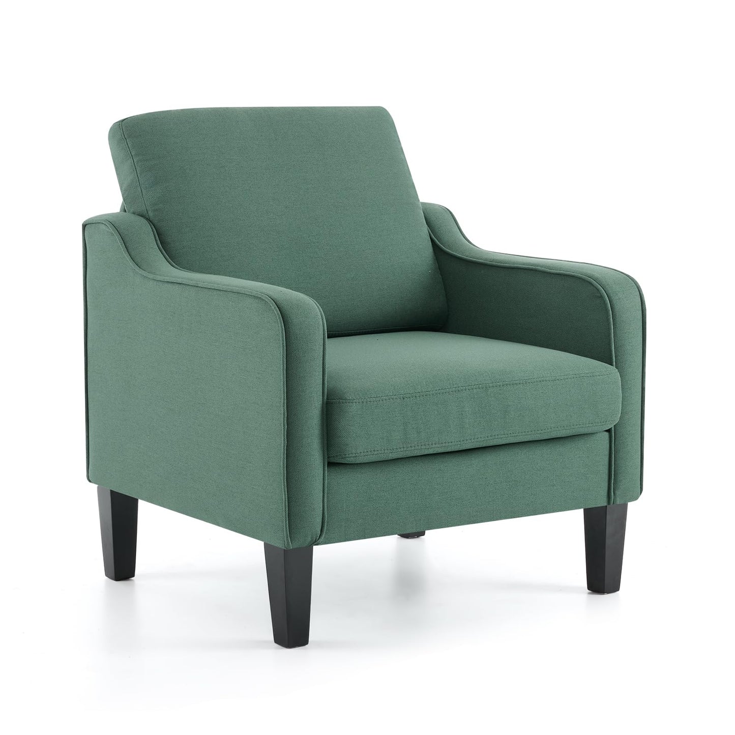 VINGLI Accent Chair for Living Room Chairs Dark Green Reading Chair for Bedroom Scooped Arm Chair Mid Century Modern Accent Chairs Upholstered Comfy Chair for Apartment, Waiting Room