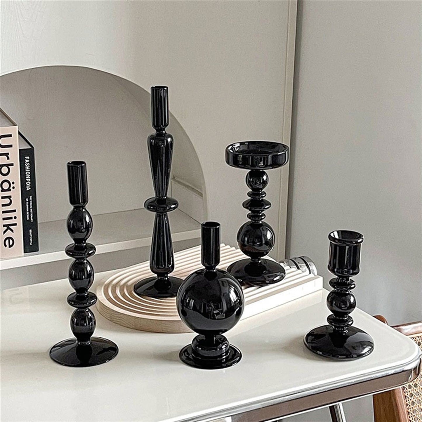 cfycfy987 Candelabra European Glass Candle Holders Light Luxury High-end Fashion Ornaments Miserable Decoration Candlestick Candle Sticks Holder(A)