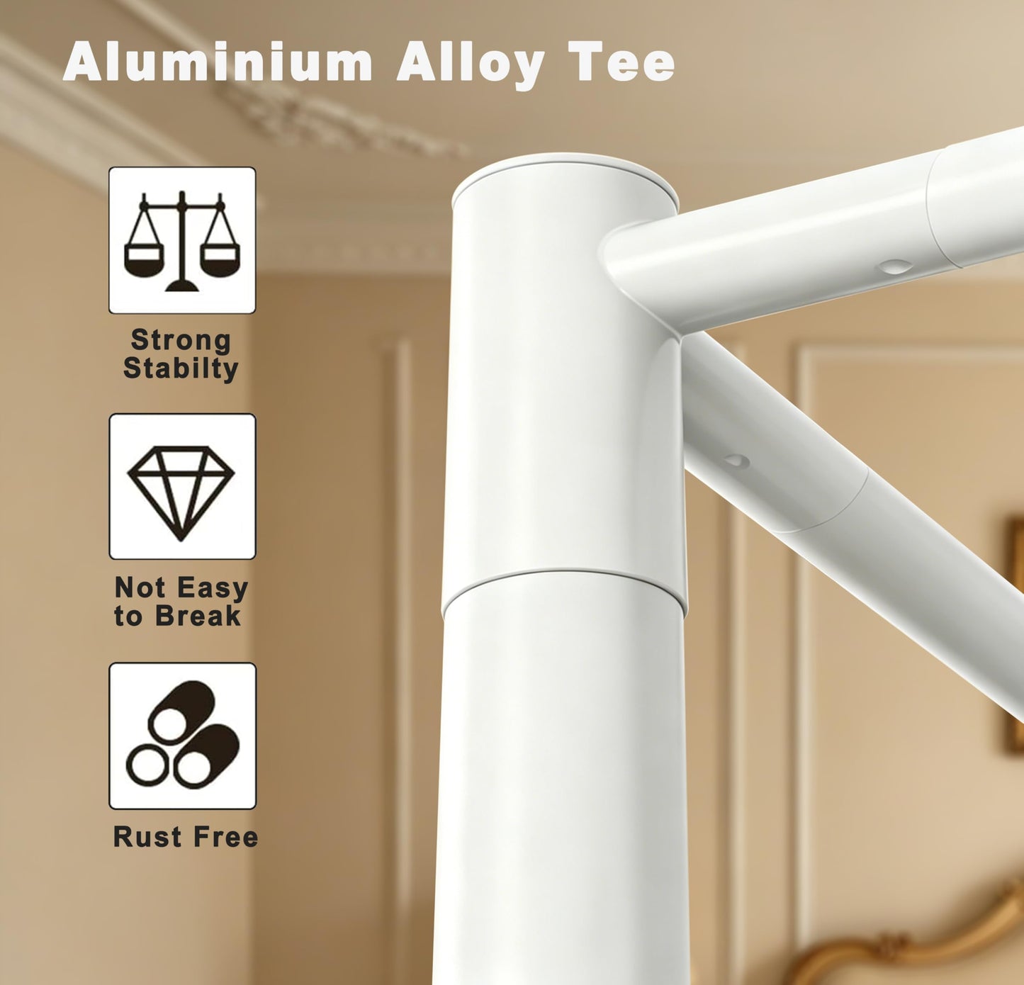 HYH-BULB Full Size Canopy Bed Frame, Thickened Metal Poles with Four Durable Corner Brackets, Compatible with Metal/Wood