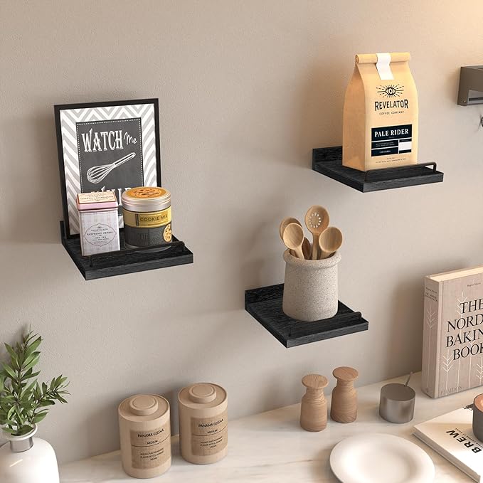 RYOFOBETTO Small Floating Shelf, 6 X 6 Inches Farmhouse Wall Shelves