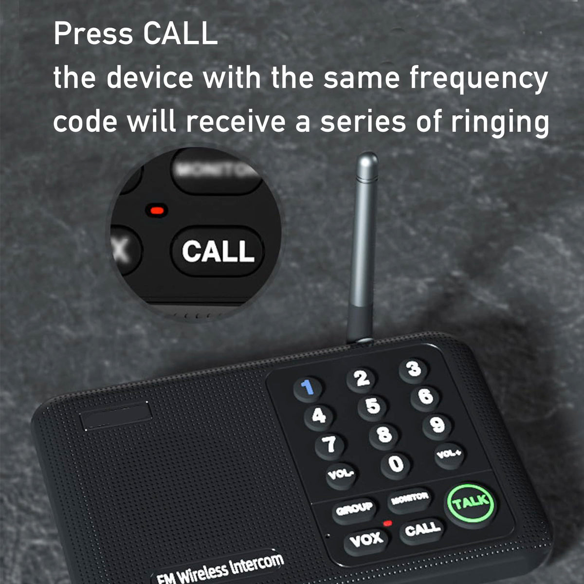 Generic Wireless Intercom System, 3 Units Set Intercoms for Home House Business Office Audio Intercom Communication, 10 Channel, 2 Mile Range 3 Stations with Monitor Function
