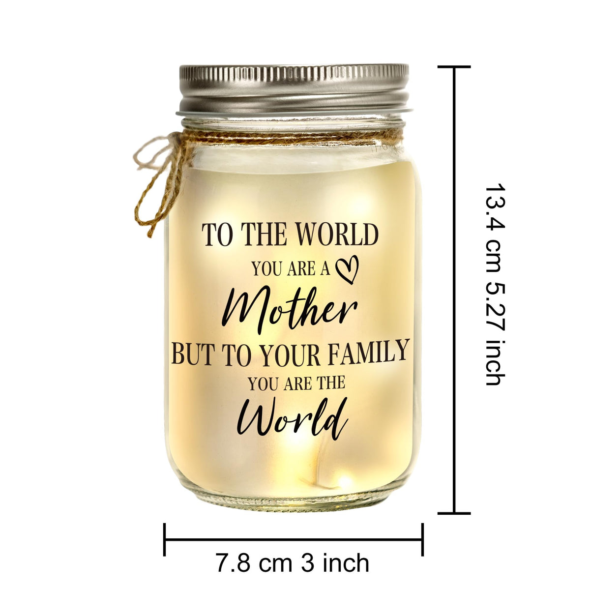Kenon Mason Jar Night Light for Mom, Home Decoration Lights, Personalized Night Light for Birthday, Thanksgiving, Mothers Day Gift