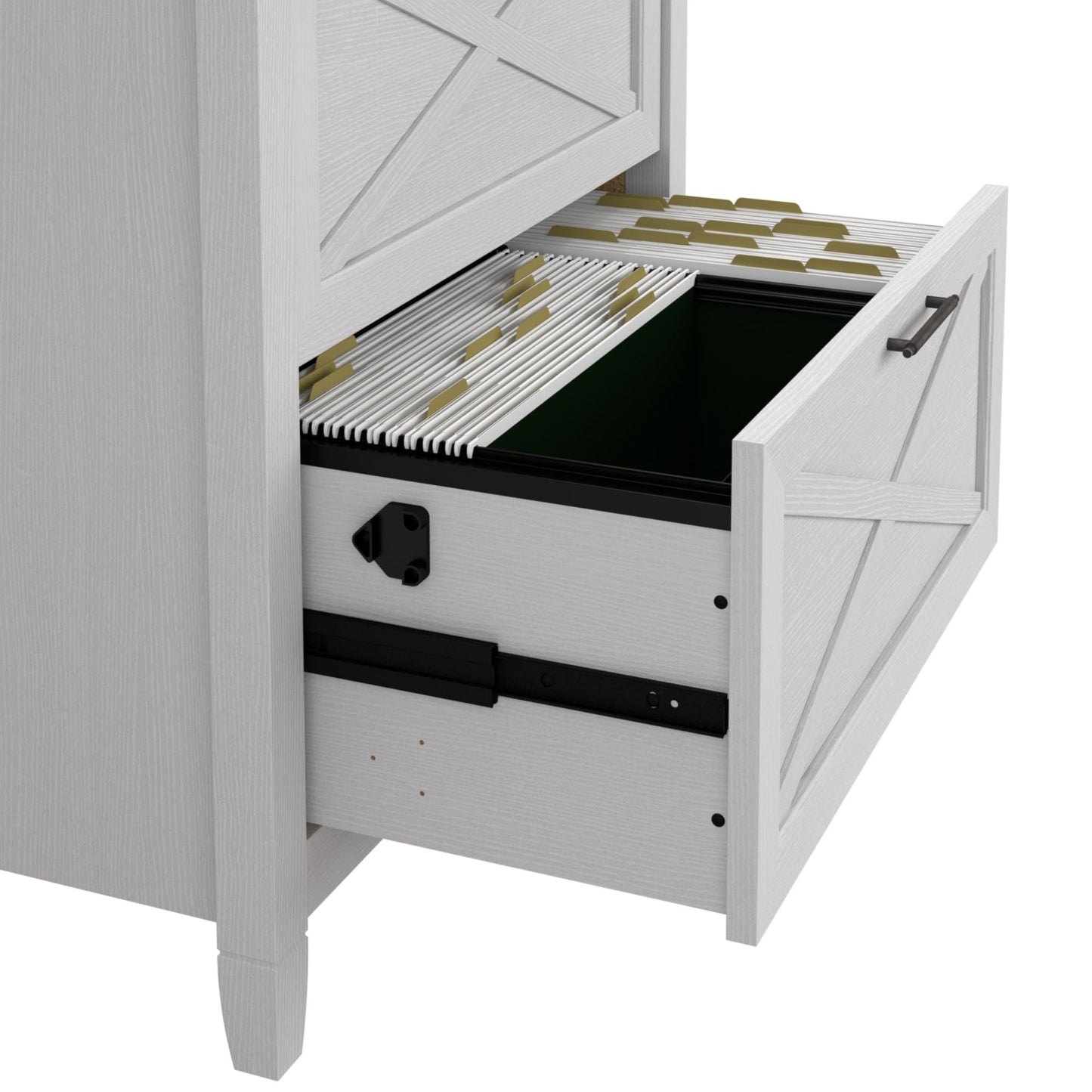 Bush Home Key West 2 Drawer Lateral File Cabinet in Pure White Oak, Document Storage for Home Office, Accent Chest with Drawers