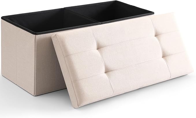 Storage Ottoman Bench Foldable Seat Footrest End of Bed Ottoman