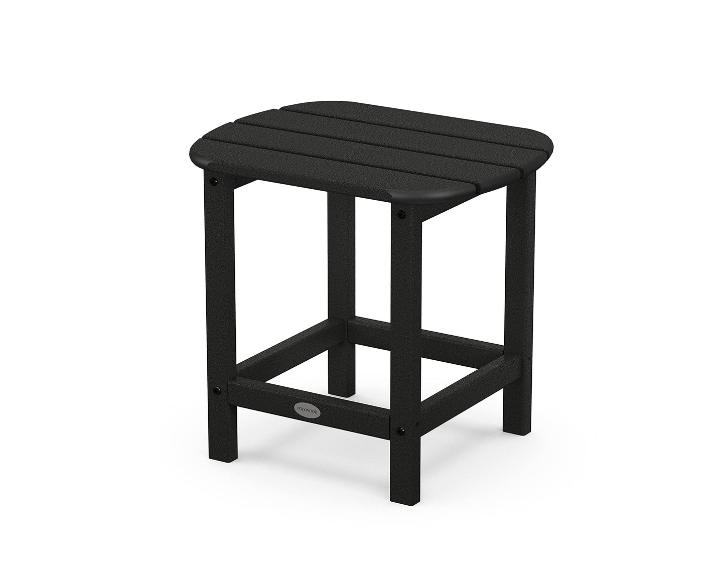 POLYWOOD GNB48BL Vineyard 48" Bench, Black & SBT18BL South Beach 18" Outdoor Side Table, Black