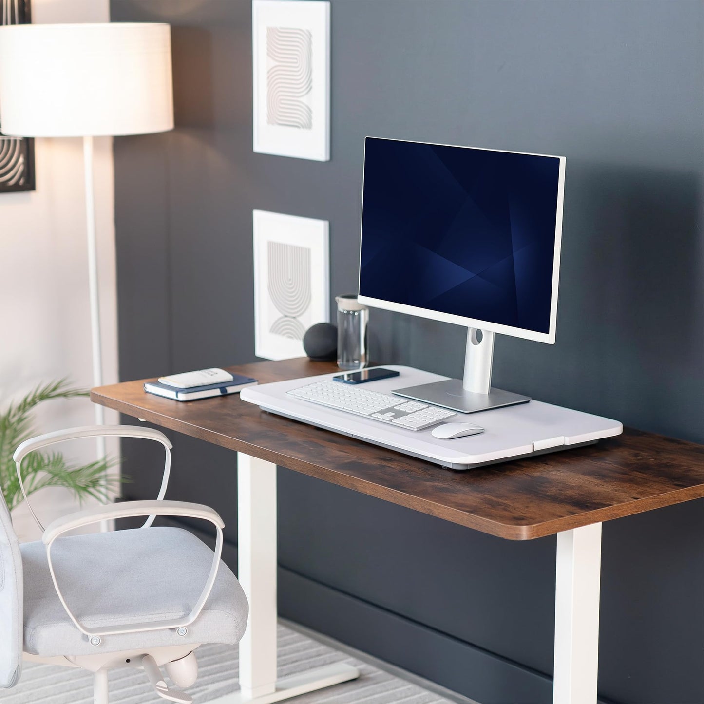 VIVO White 29 inch Single Top Standing Desk Converter, DESK-V000UW
