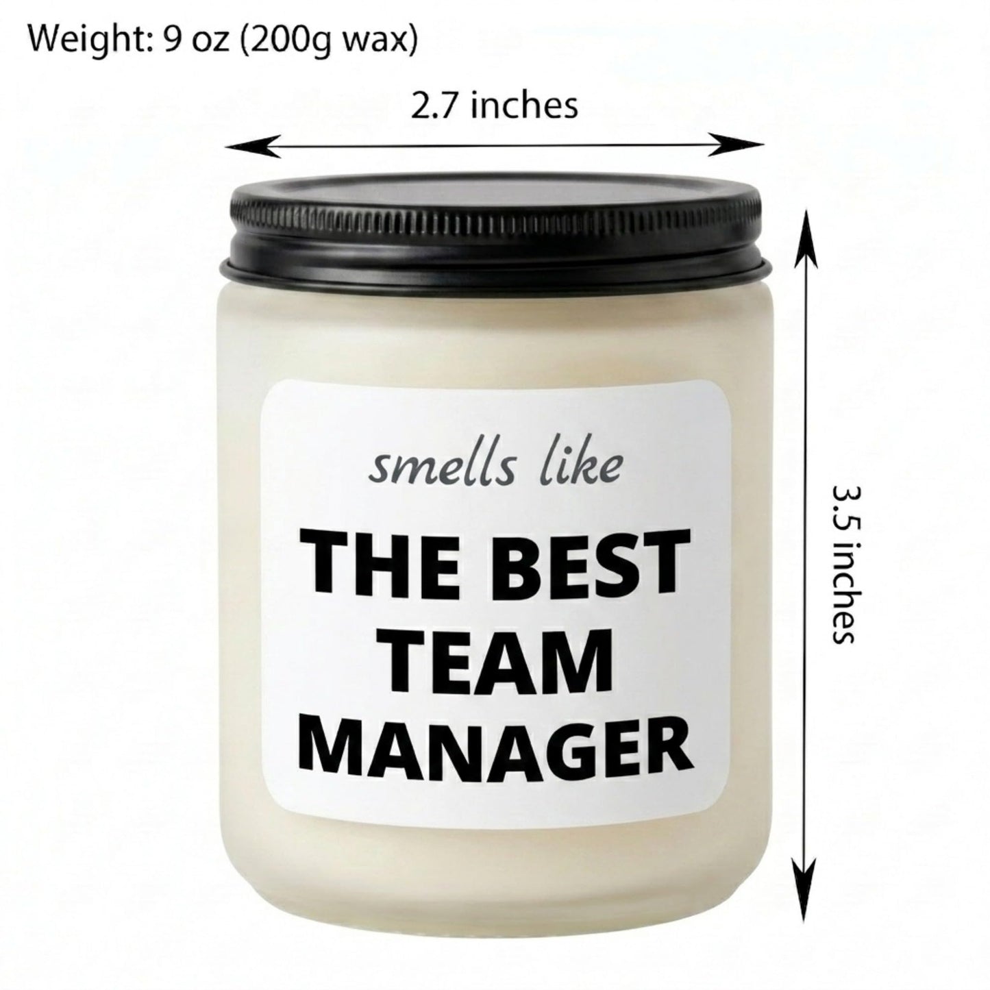 Wehnniee 9 oz Scented Candle, Best Team Manager, Boss Gifts for Women, Men - Funny Office Appreciation Thank You Gift Ideas for Boss Lady, Mentor, Supervisor - Going Away, Farewell Gifts for Coworkers