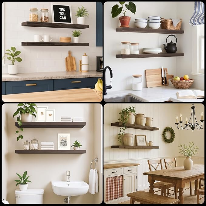 Floating Shelves for Wall, Bathroom Shelves Over Toilet, Wall Shelves & Book