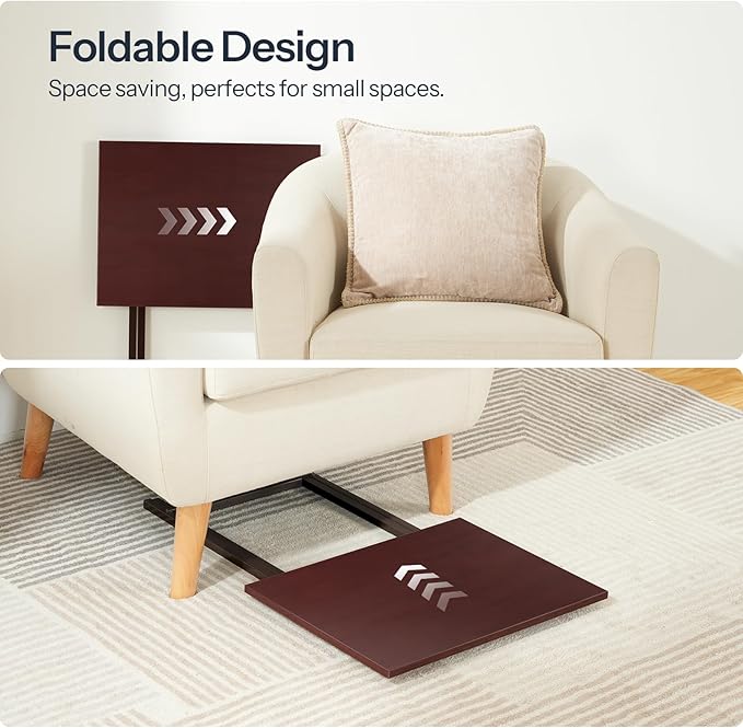 HOOBRO Folding TV Tray Tables, Industrial Snack Tables