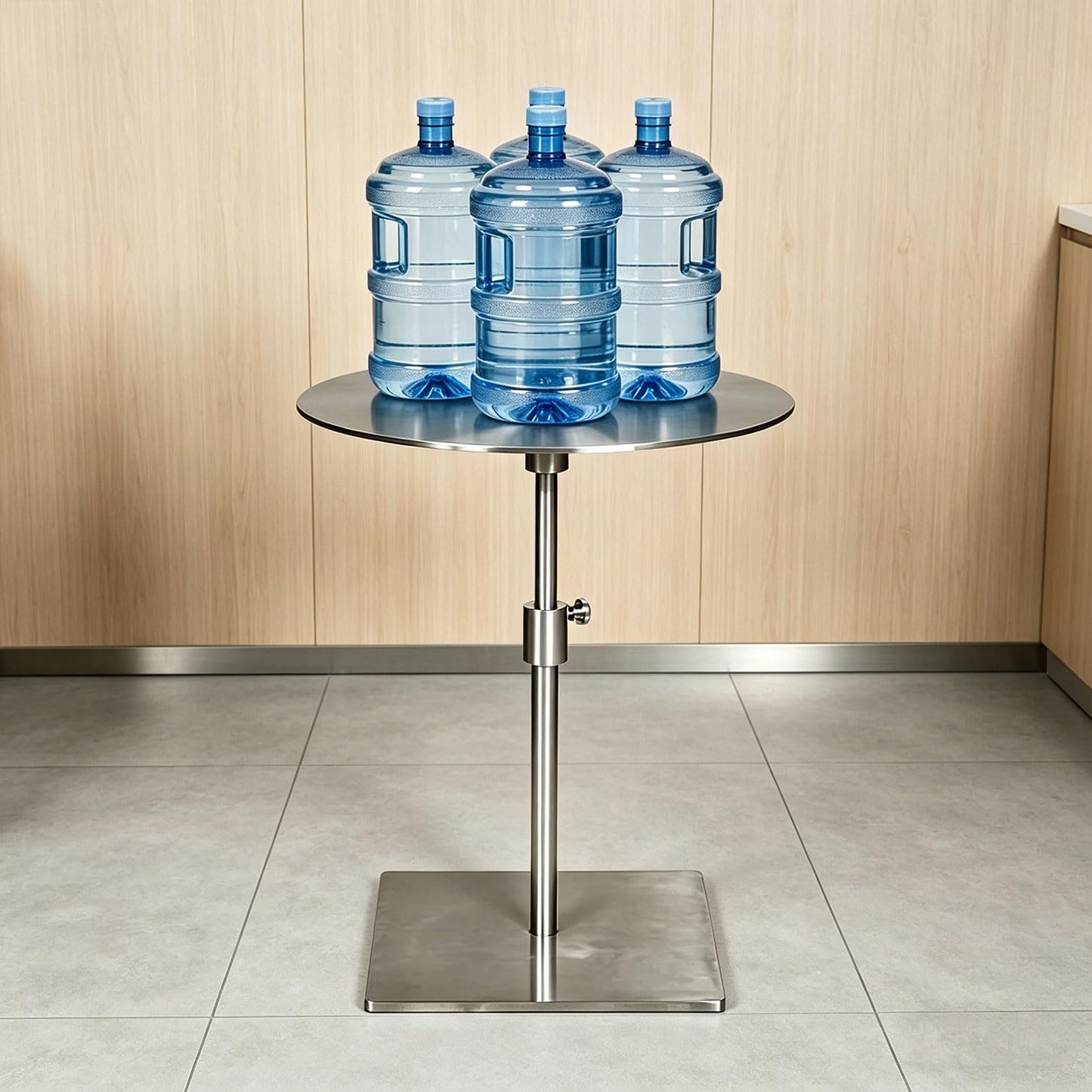 Modern Stainless Steel Round Bistro Table - 35cm Stylish Cocktail Table for Cafes & Restaurants - Sleek Silver Pub Dining Table for Desserts & Drinks