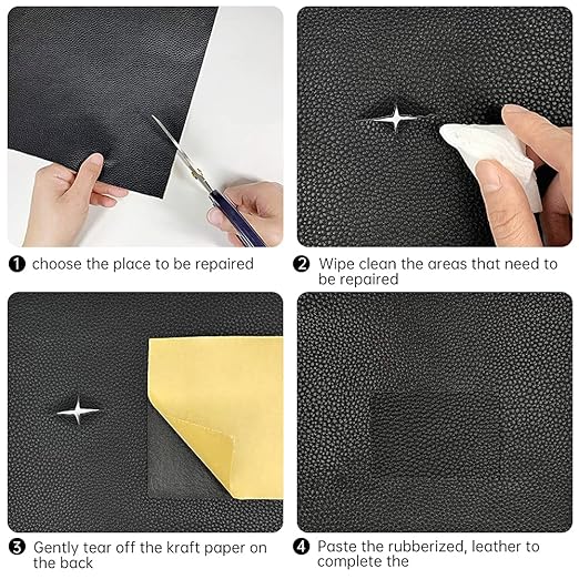 Leather Repair Patch Tape Night Gray 3 x 60 inch Self Adhesive Leather Repair