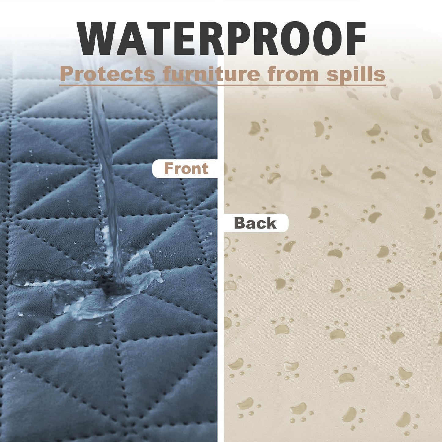Ameritex Sofa Cover Waterproof for Seats Couch Cover for Dogs Pet Couch Cover Velvet for Chair Loveseat Sofa Machine Washable