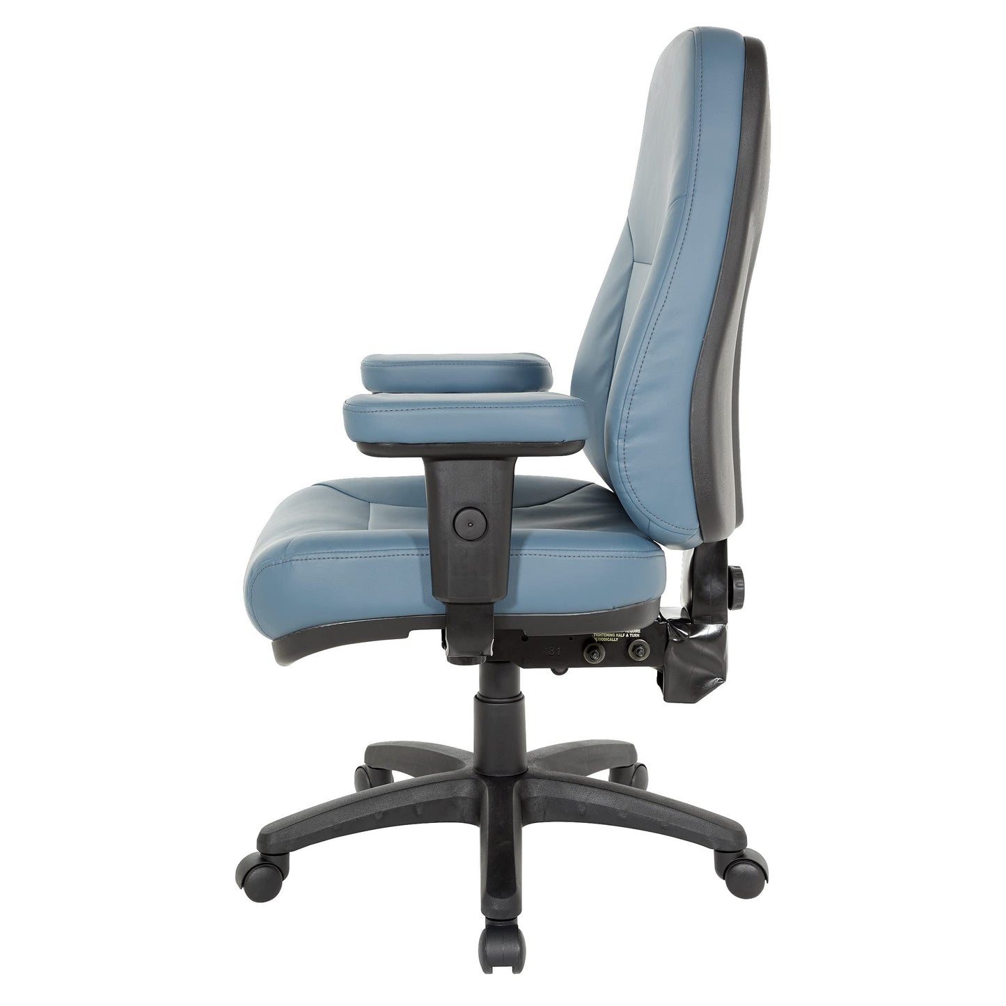 Office Star EC Series Professional Executive Ergonomic High Back Office Chair with Dual Function Control, Padded Contour Seat and Adjustable Padded Arms, Dillon Blue