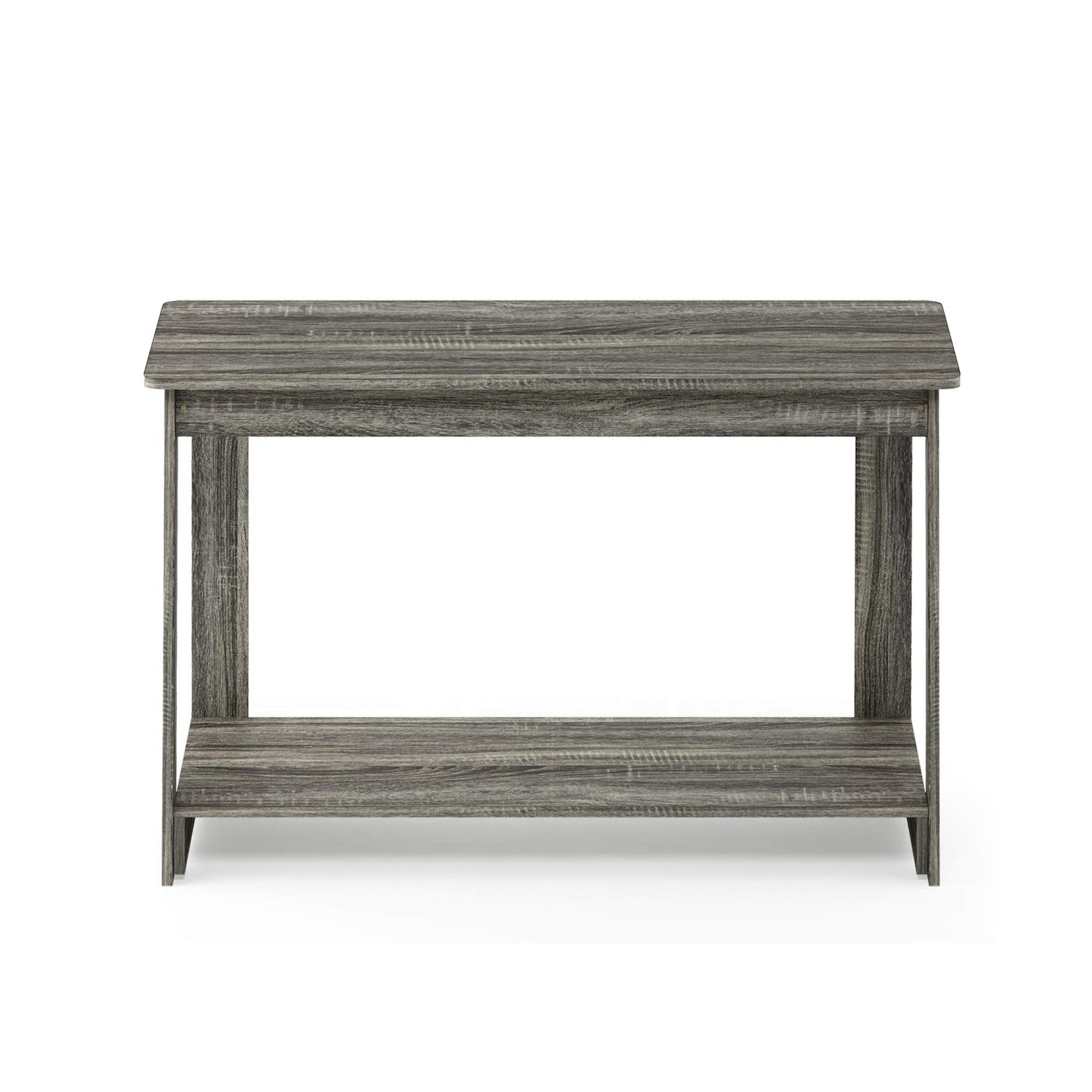 Furinno BEGINNING TV Stand, 2-Tier Rectangular Entertainment Center with Open Shelf, TV Console for TV up to 36 Inch, Open Back, for Living Room, Bedroom, French Oak