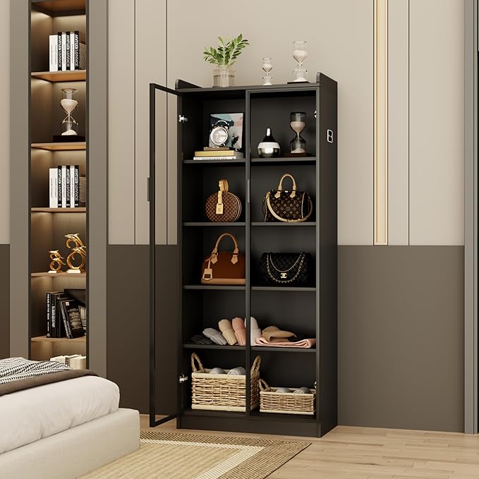 Dystler Display Cabinet with Adjustable Shelves, 5 Tier Display Case