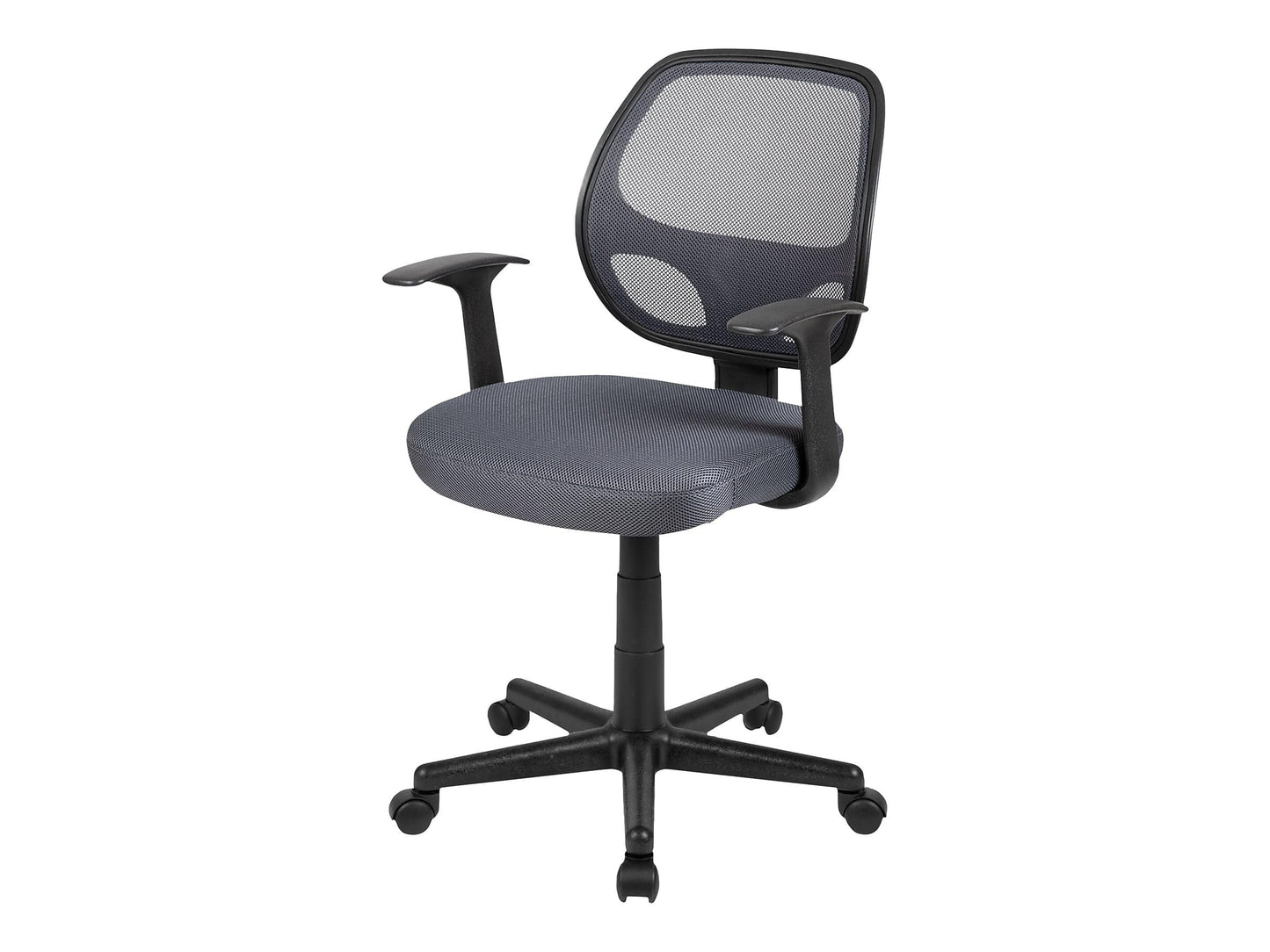 Flash Furniture Flash Fundamentals Mid-Back Gray Mesh Swivel Ergonomic Task Office Chair with Arms