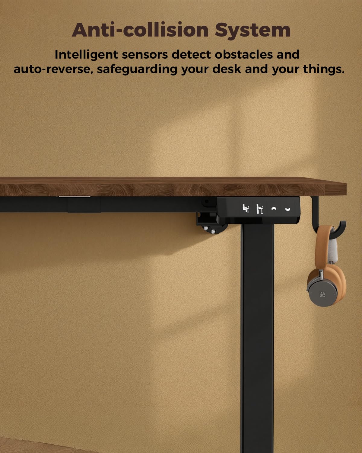 NEXT BEAUTY Electric Standing Desk 48" x 24", Height Adjustable 28"-46", Sit Stand Desk with Memory Presets, Smooth & Quiet Motor, Reinforced Frame, Easy Assembly, Ergonomic Home Office Desk