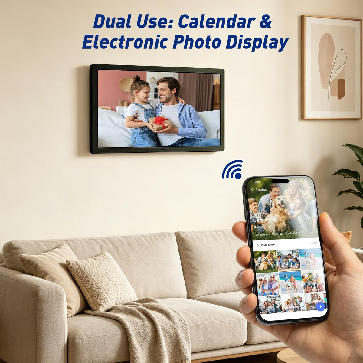 27" Smart Digital Calendar for-Family-Business-Planner - Electronic Wall Calendar for Business Chore Chart, Touchscreen Display for Family Schedules, Star Rewards, Desk Mountable, Gifts for Mom Dad