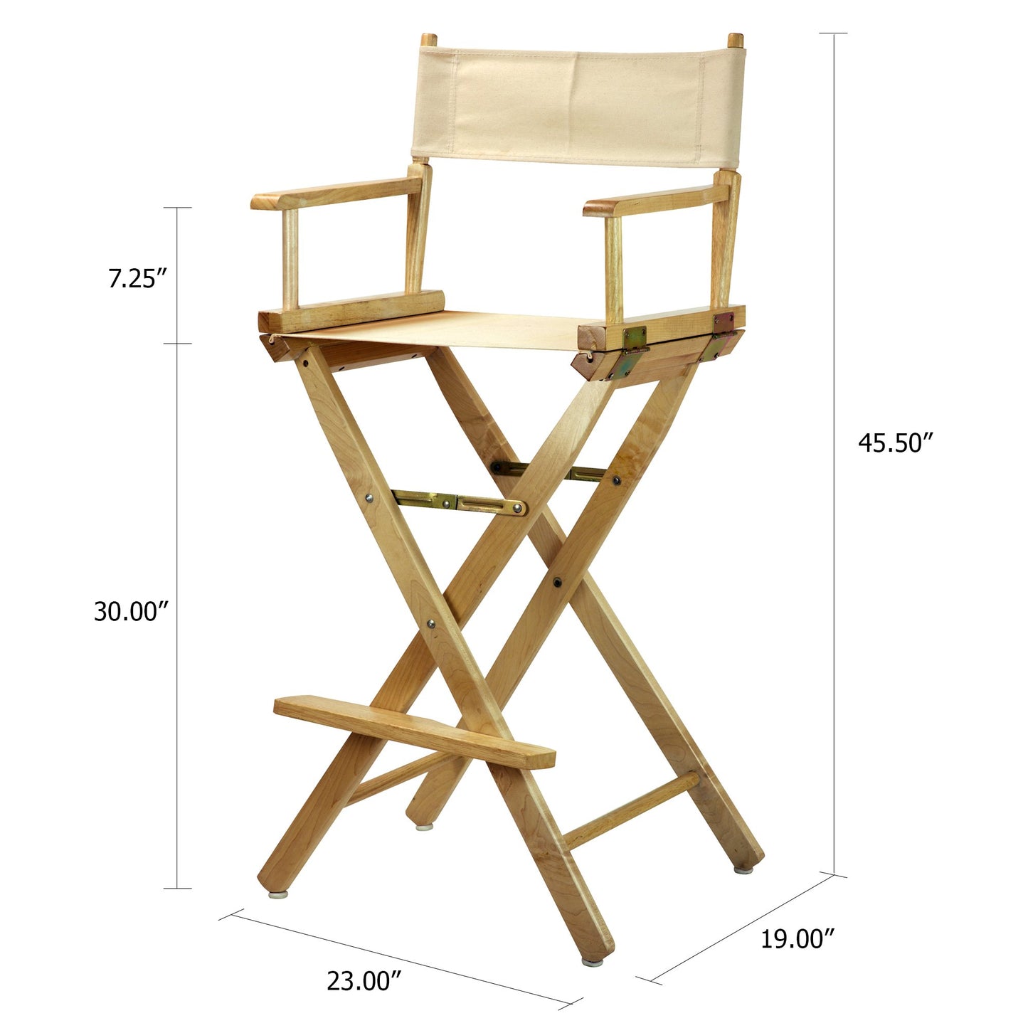 Casual Home 30" Director's Chair Natural Frame-with Wheat Canvas, Bar Height