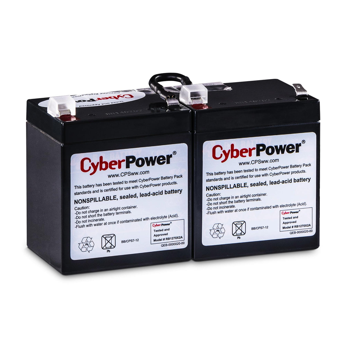 CyberPower RB1270X2A UPS Replacement Battery Cartridge, Maintenance-Free, User Installable, 12V/7Ah