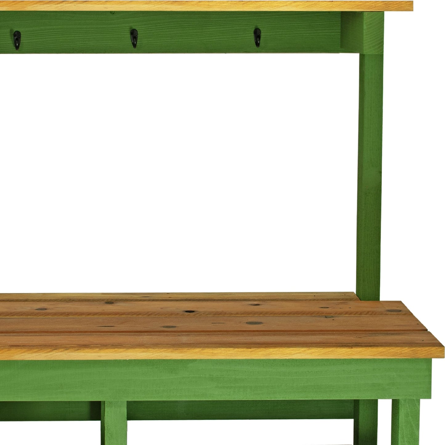 Rustic Gardening Workbench Outdoor Potting Table with Tool Hooks - Wooden Patio Furniture (Natural Redwood Frame)