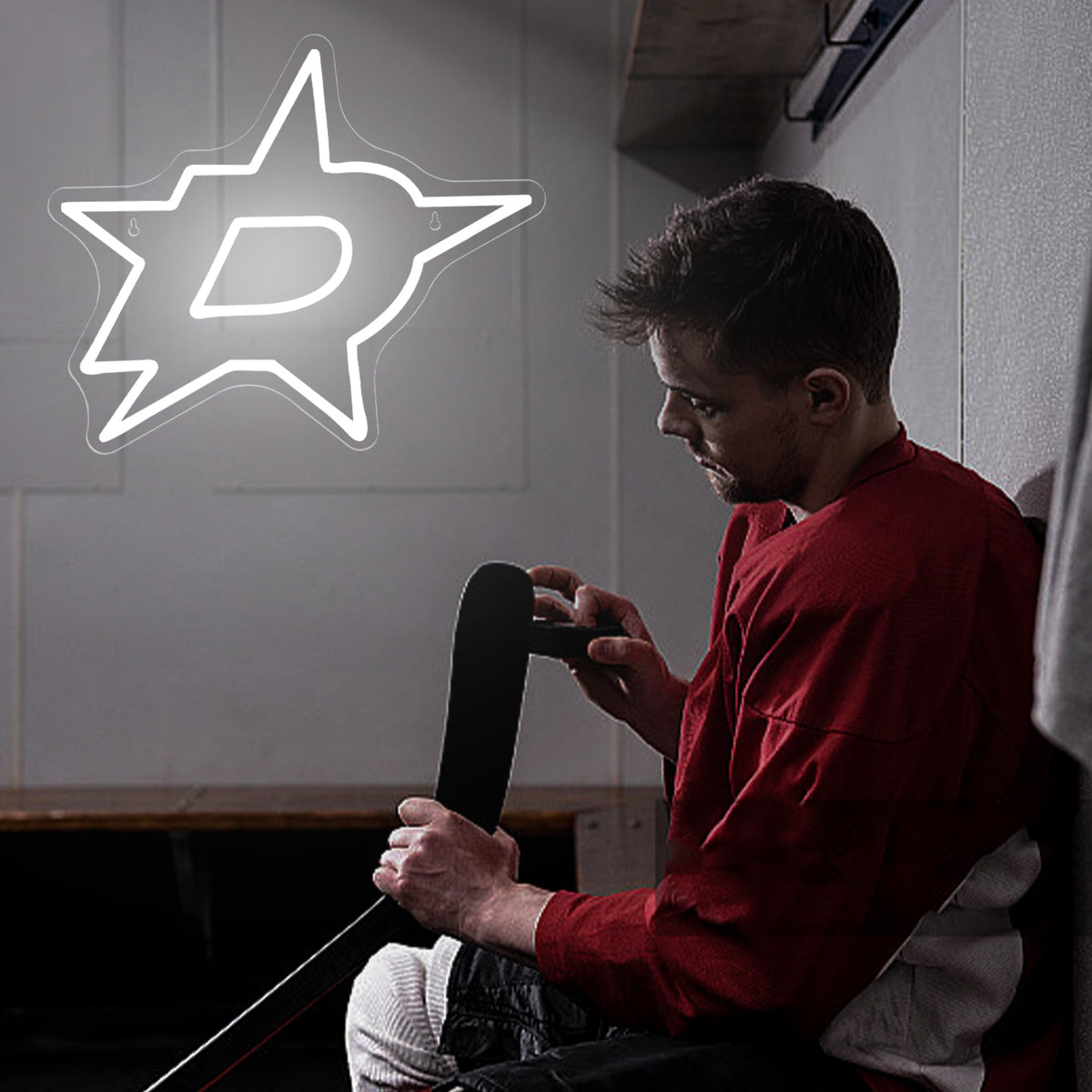 Ice Hockey Neon Sign,Ice Hockey Team,Ice Hockey LED Sign,Sport Neon Lights,Hockey Light, Hockey Club Decor,Hockey Gifts for Boys,Dallas Hockey Fans,Size 16.5 * 14.2 inches(XD103)