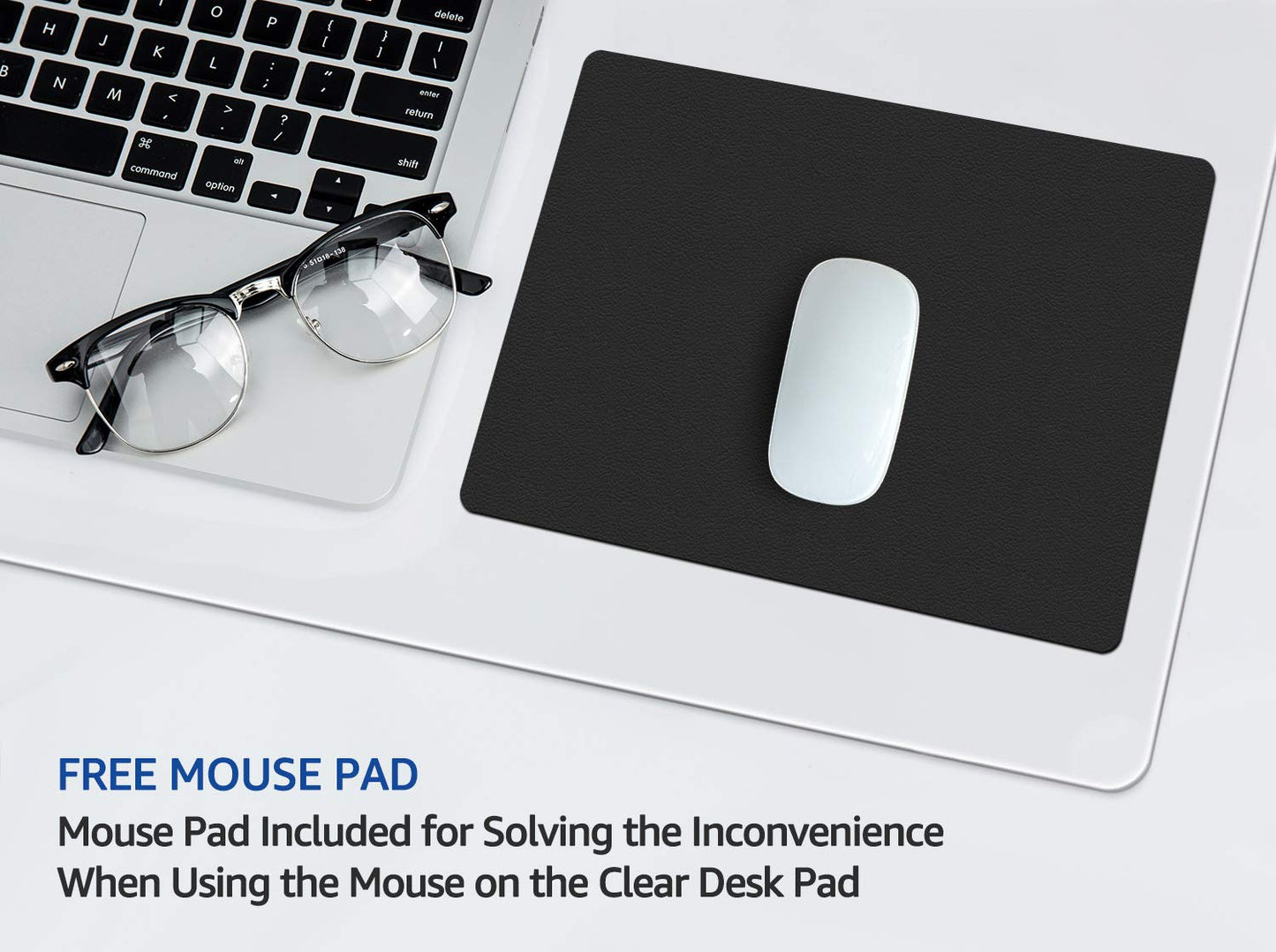 Easy Easy Life Clear Desk Mat Pad 14’’x24’’ Transparent PVC Desk Blotter Plastic Vinyl Desk Pad on Top of Desks Waterproof Writing Desk Pad Table Cover Protector Mat with Mouse Pad for Office Desktop