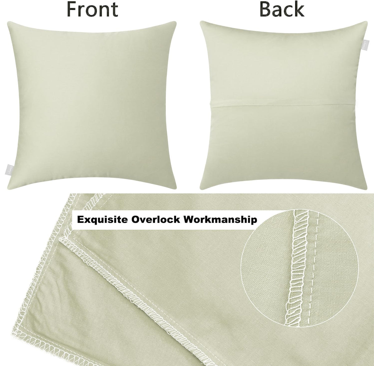Thmyo 4-Pack 100% Cotton Comfortable Solid Decorative Throw Pillow Case Square Cushion Cover Pillowcase Sublimation Blank Pillow Covers DIY Throw Pillowcase for Sofa(18x18inch/45x45cm,Beige)
