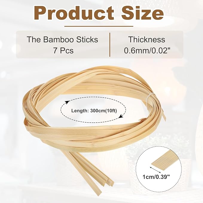 MECCANIXITY 7 Rolls Bamboo Strips