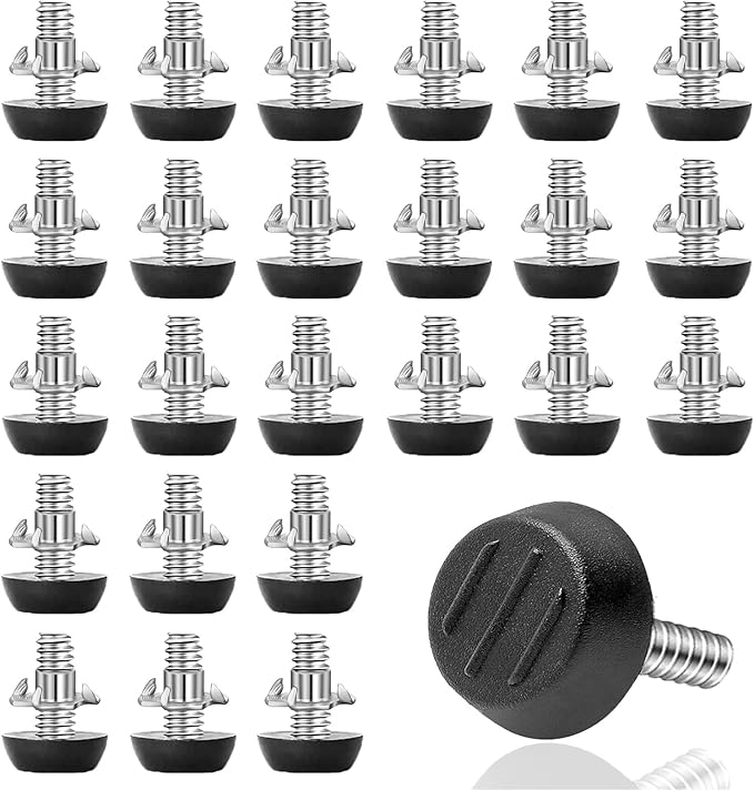 24 PCS 1/4‘’ UNC Thread Adjustable Furniture Levelers Screw in Threaded
