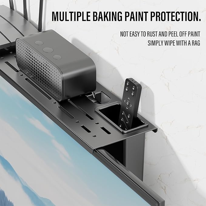 CABTE Adjustable Steel TV Top Shelf, Floating TV Stand, Universal Monitor Shelf