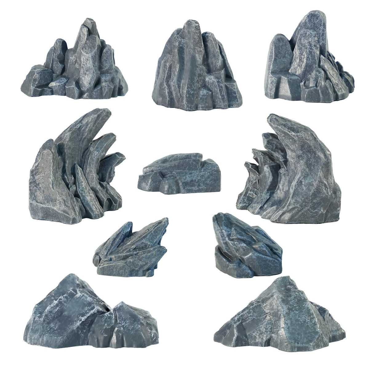 Warmtree 10 Pcs Simulation Rockery Diorama Rocks Stone for Diorama Supplies Miniature Terrain Fairy Garden Zen Garden Accessories Terrarium Decor Tank Aquarium Decoration (Grey)