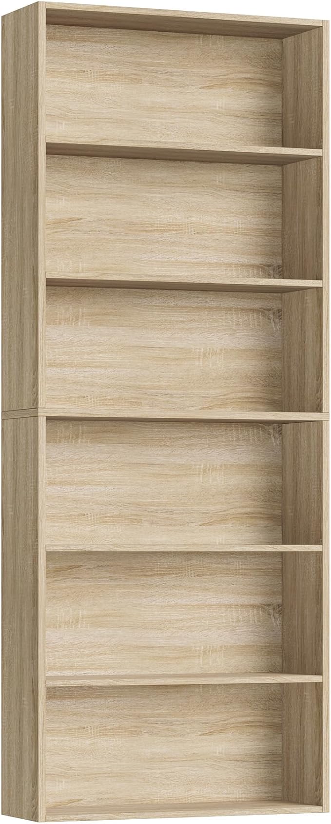 FOTOSOK 6-Tier Open Bookcase and Bookshelf, Freestanding Display Storage