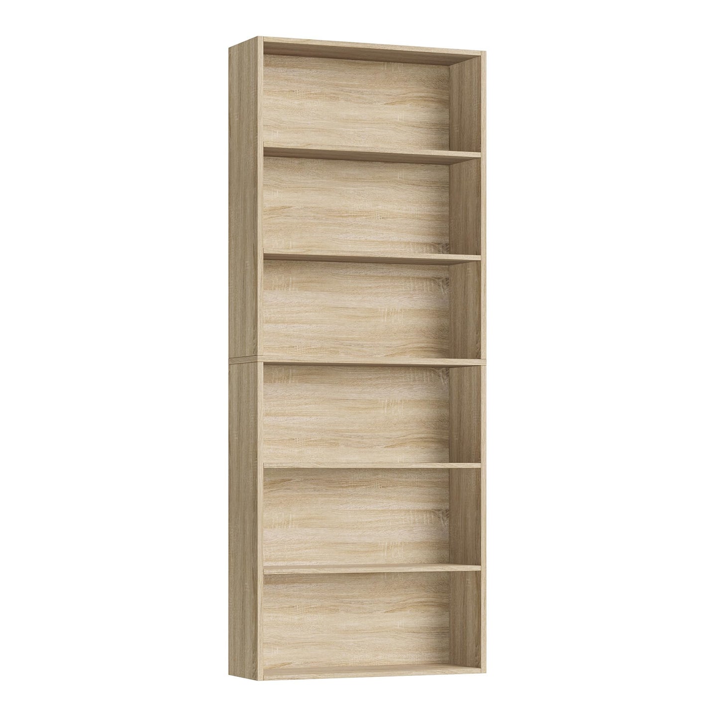 FOTOSOK 6-Tier Open Bookcase and Bookshelf, Freestanding Display Storage Shelves Tall Bookshelf Bookcase for Bedroom, Living Room and Office, Light Oak