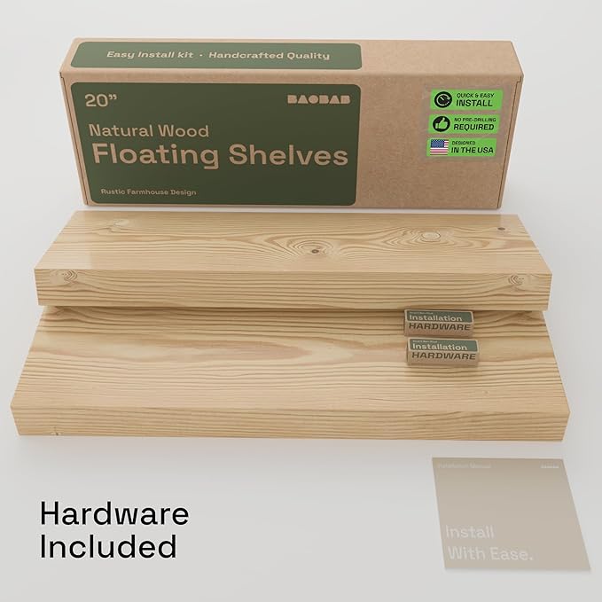 BAOBAB WORKSHOP Solid Wood Floating Shelves