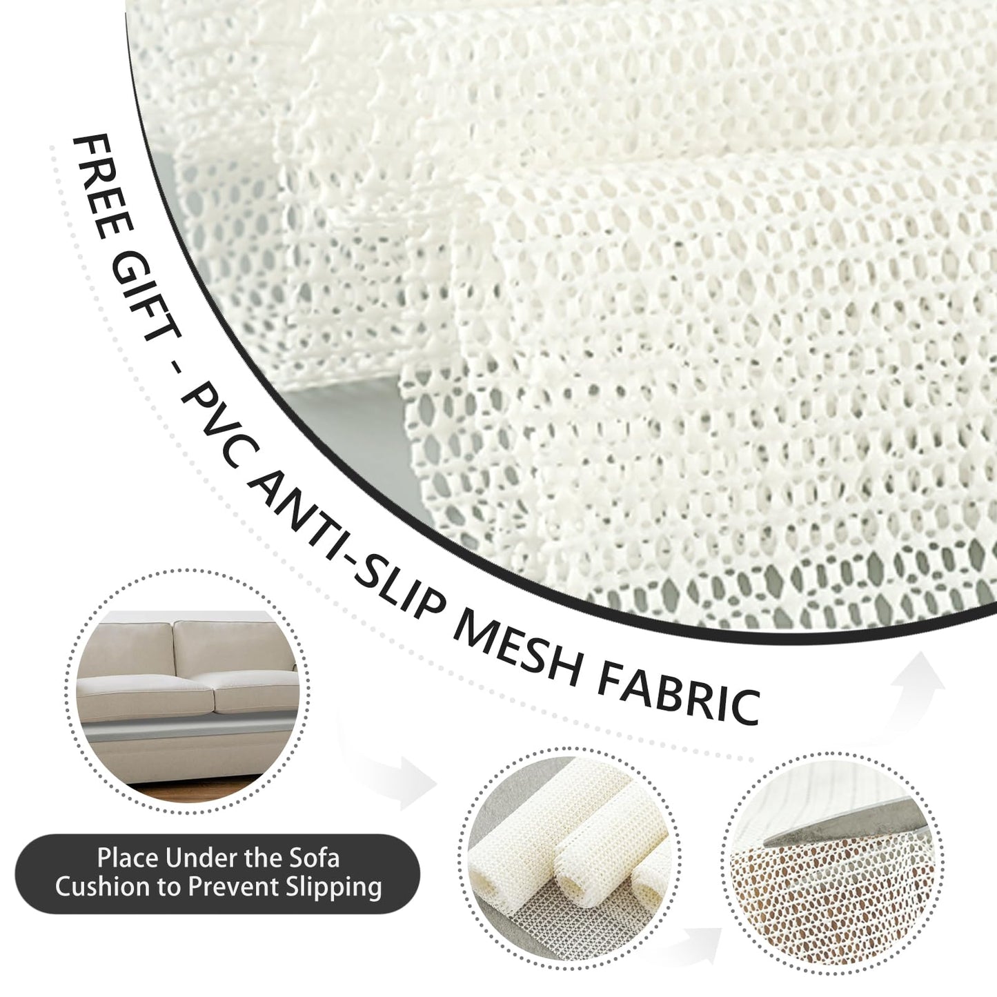 HAVARGO Couch Cushion Support High Density Foam 22X22X2.4 Inches Sofa Couch Supports for Sagging Cushions Light Grey 2Pcs with Anti Slip Mesh Fabric