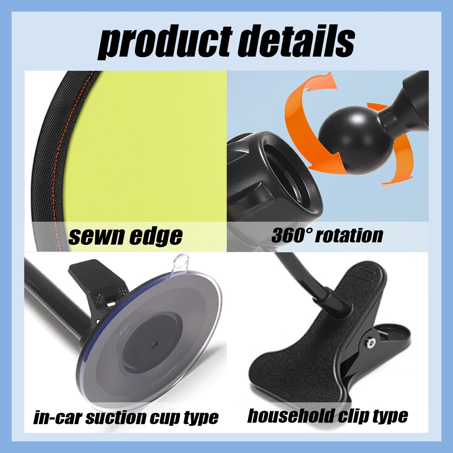 Adjustable Office Desk Shade for Cubicle to Block Light,2-in-1 Suction Cup & Clip Cubicle Shade,Portable Cubicle Light Shield for Cubicle to Block Light,Privacy Glare Reduction