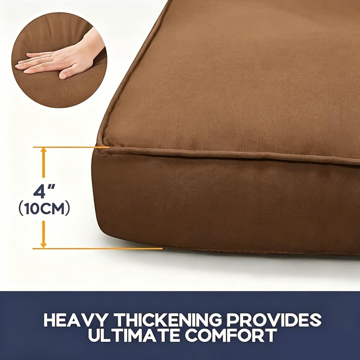 CTLAMK Breakfast Nook Cushions Set of 4, Waterproof Oxford Fabric Kitchen Nooks Cushions, Soft Polyester Filling Cozy Supportive Nooks Cushion, Breakfast Nook Cushion Cozy Dining Area Seating,Brown