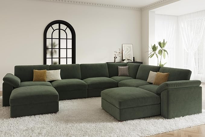 EASE MOOSE Oversized L Shaped Sectional Modular Sofa, Large U Shaped Sectional