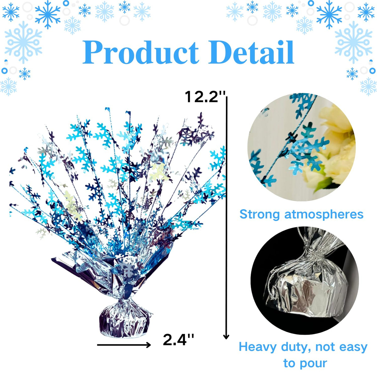 ALISSAR 2-Pack Snowflake Centerpieces-Holiday Table Decorations for Home Decor Birthday during Christmas