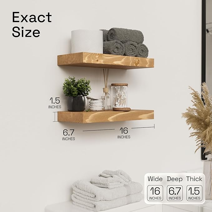 BAOBAB WORKSHOP Natural Wood Floating Shelves