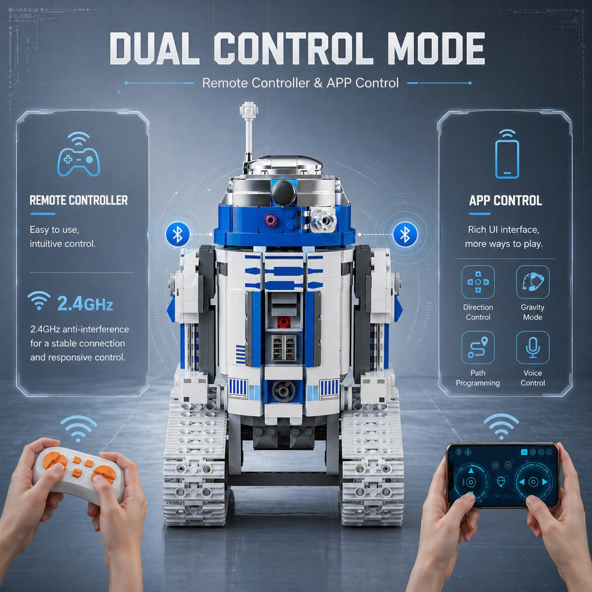 Galaxy Mechanic Robot Building Kit, Remote & App Control STEM Robot Building Toys, Compatible with Lego Robot, Father's Day Birthday Gifts for Teens Adults Fathers, 735PCS