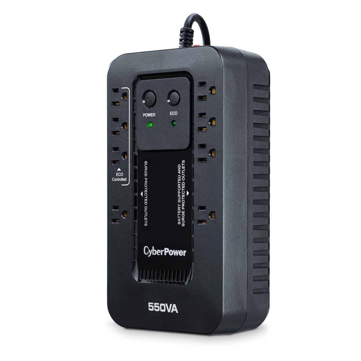 CyberPower EC550G Ecologic UPS Battery Backup and Surge Protector, 550VA/330W, 8 Outlets, ECO Mode, Compact, UL Certified